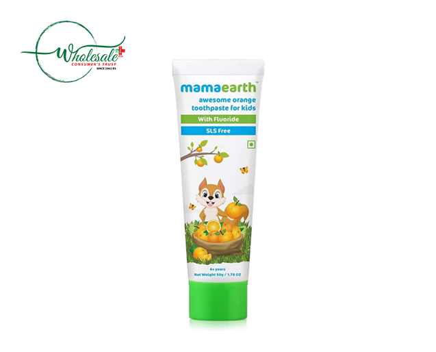 MAMAEARTH AWESOME ORANGE TOOTHPASTE FOR KIDS 50GM
