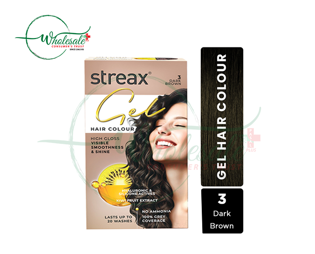 STREAX GEL HAIR COLOUR 3 DARK BROWN 150GM